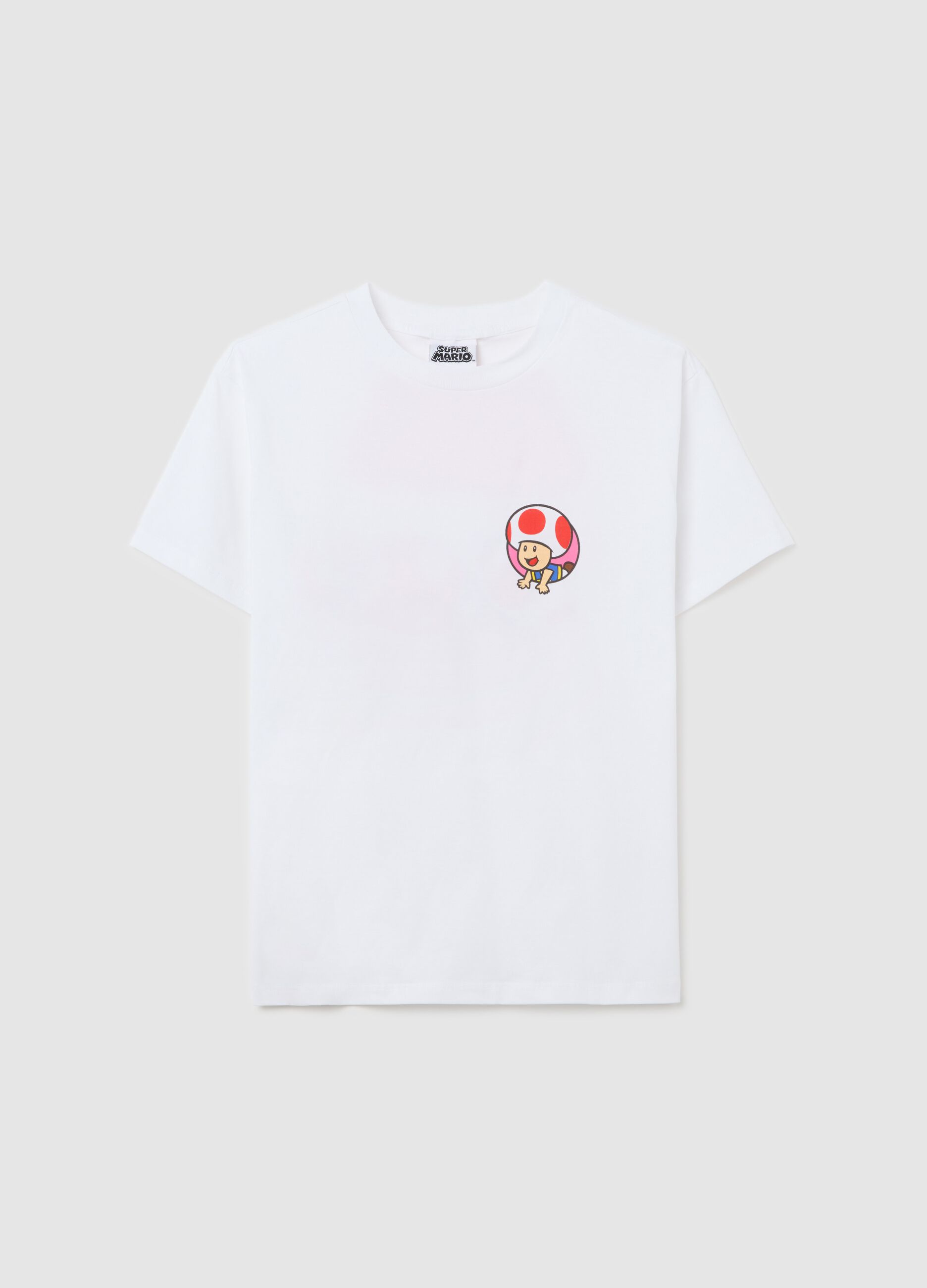 White T-shirt in cotton with Super Mario™ Toad print