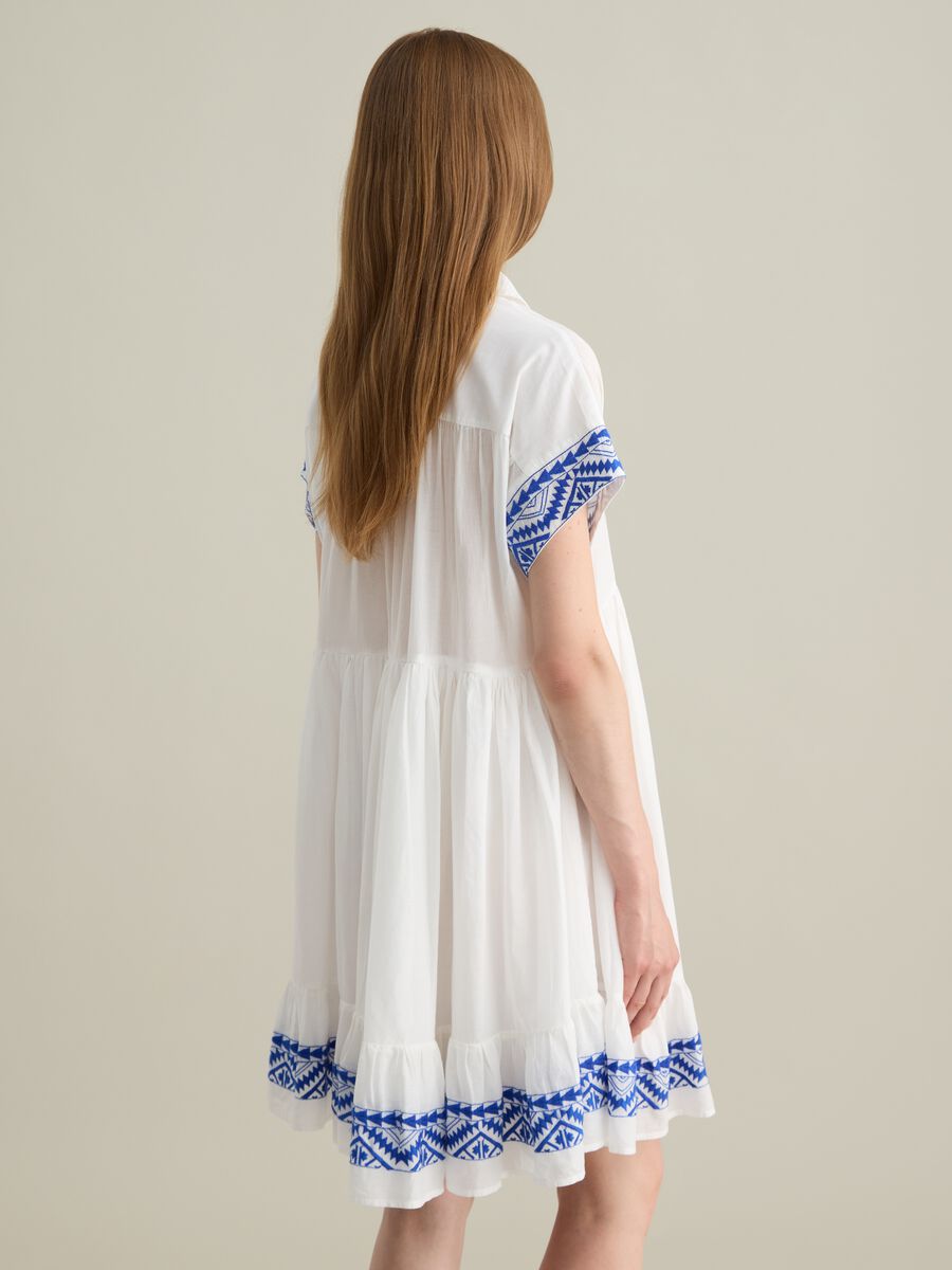 Women's Regular Fit Pure White Cotton Dress_3