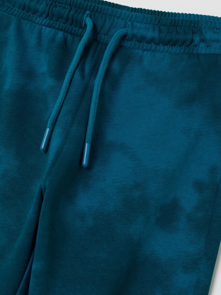 Multicoloured children's joggers in pure cotton with Tie-Dye pattern_2