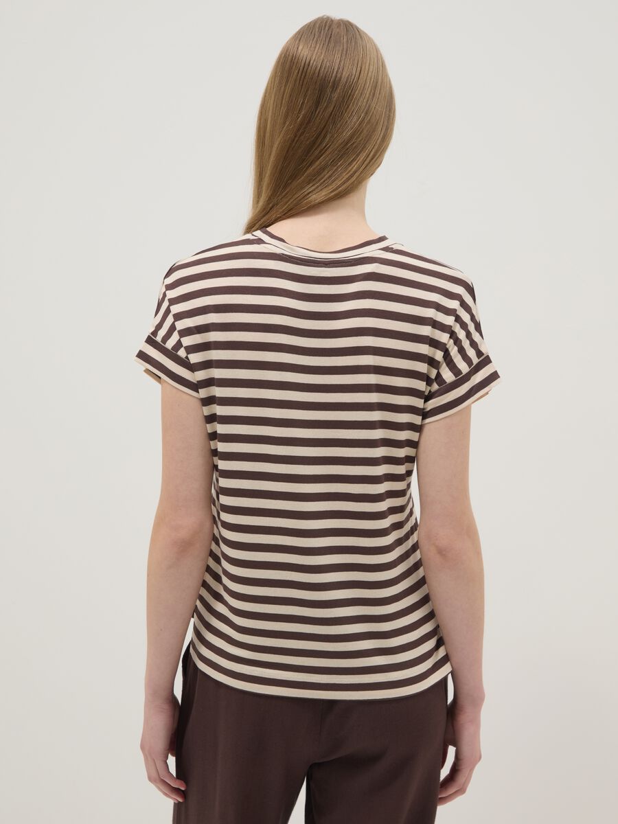 Regular-fit multicolour striped stretch viscose T-shirt_3