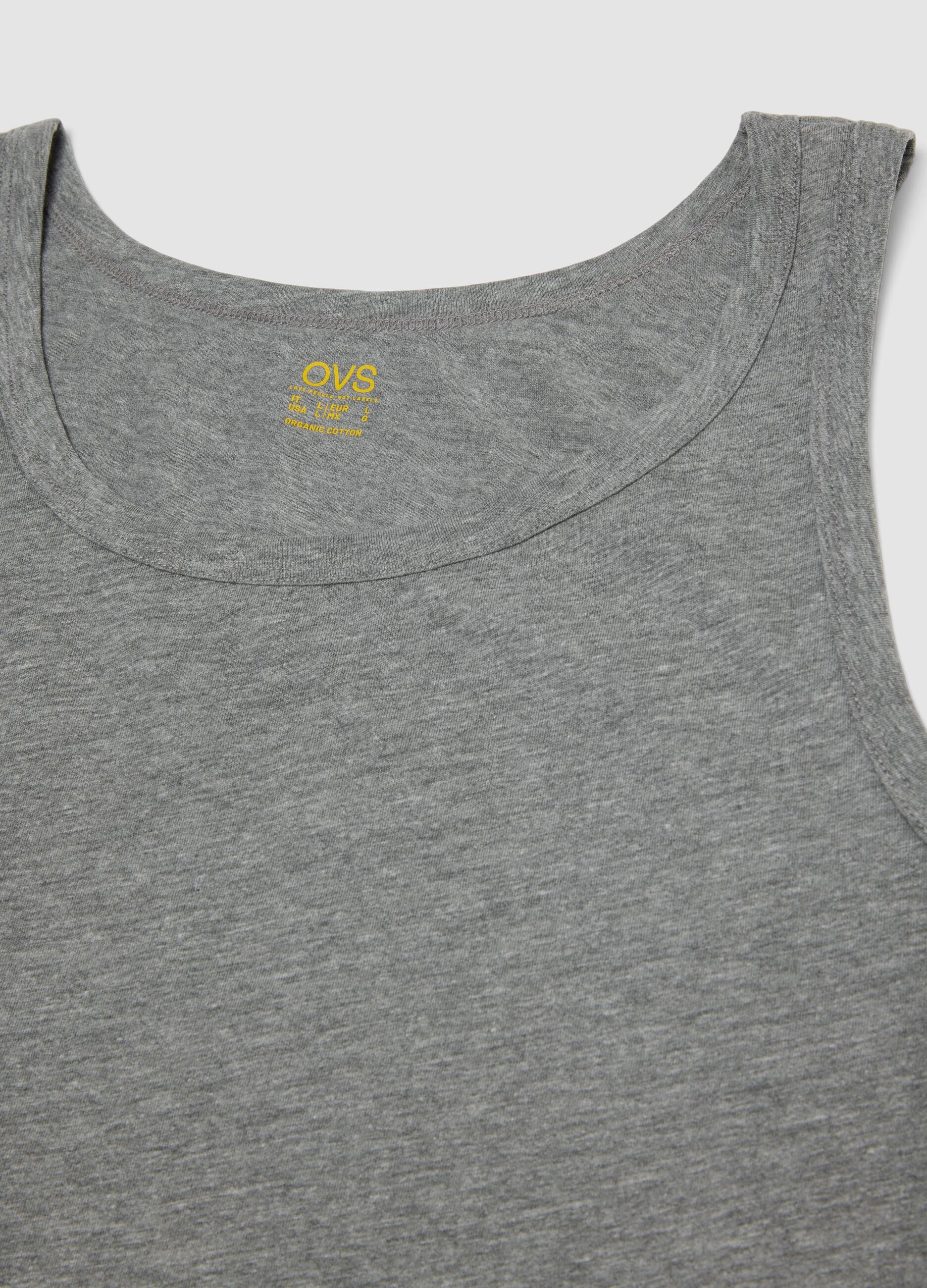 Men&rsquo;s grey regular-fit vest in 100% organic cotton