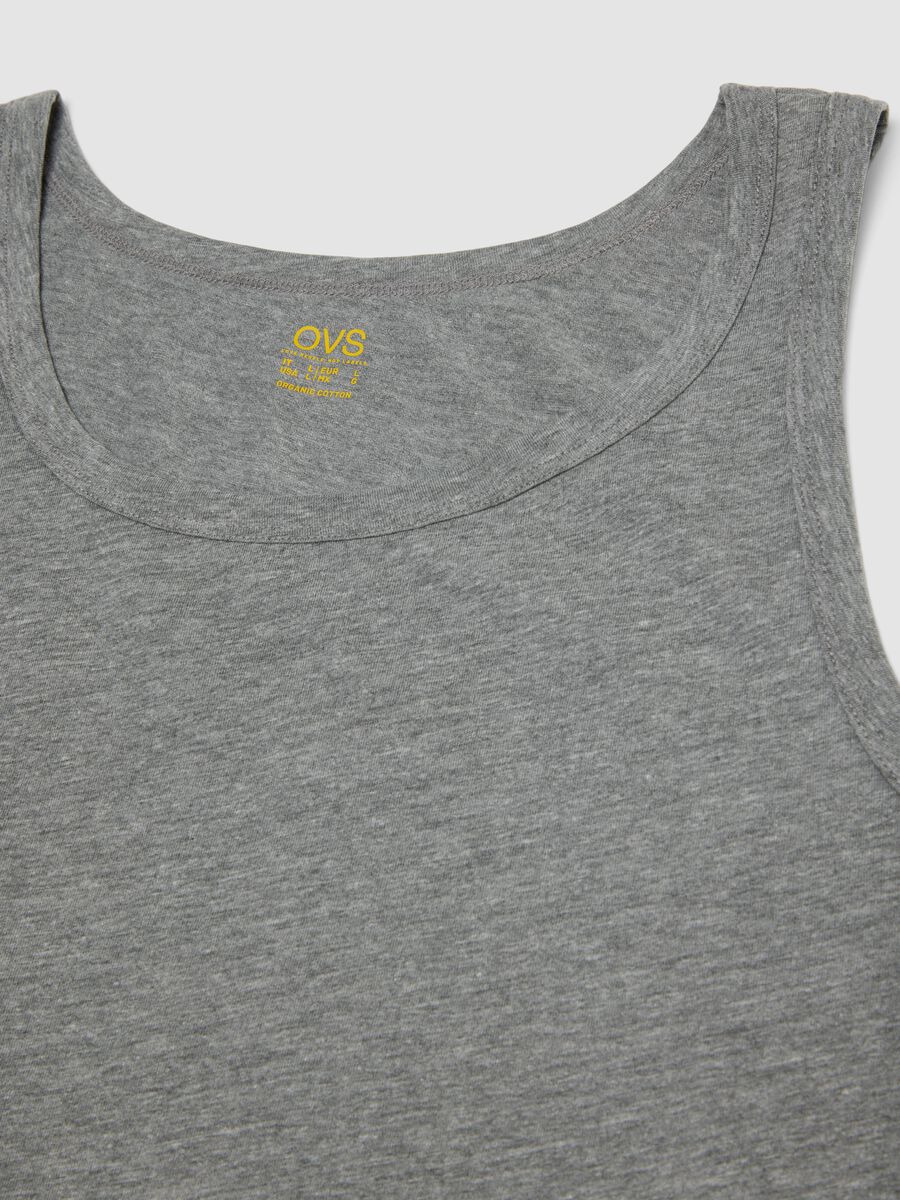 Men&rsquo;s grey regular-fit vest in 100% organic cotton_2