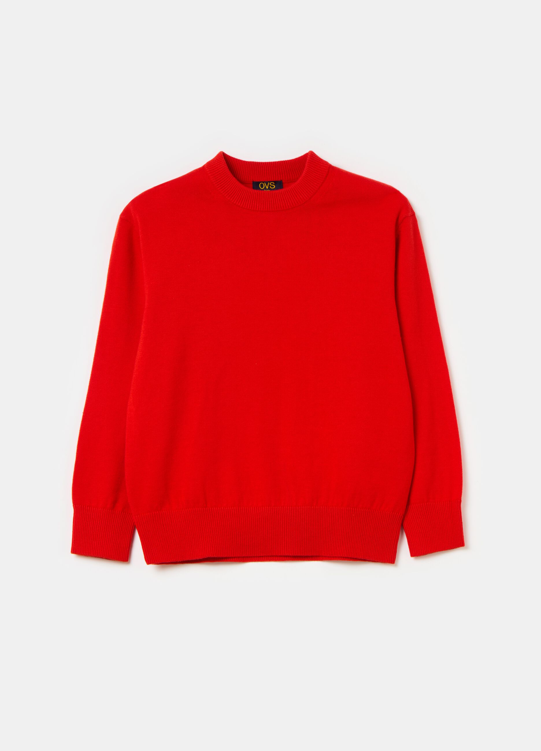 Solid colour cotton pullover