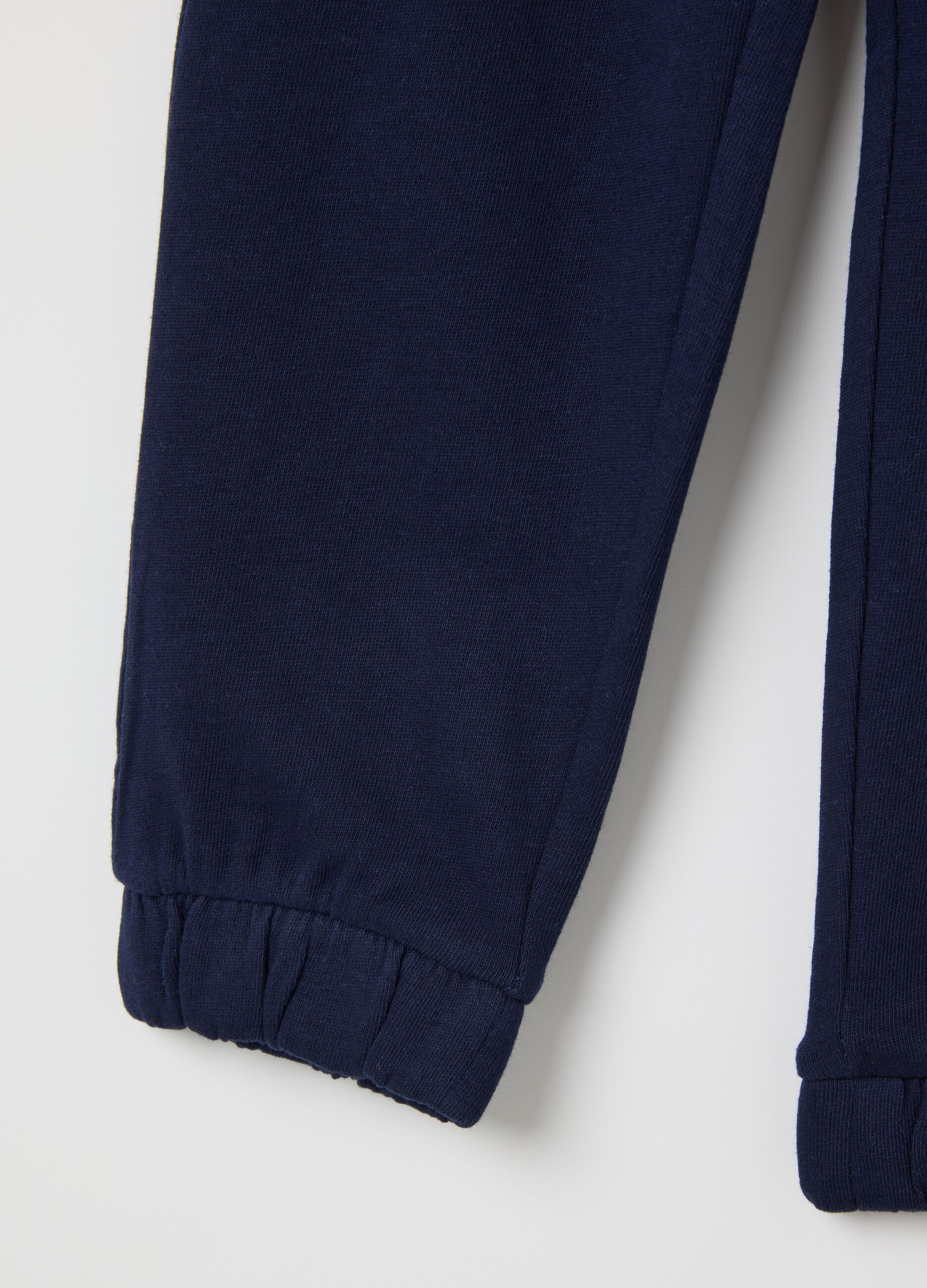 Girls' blue pure cotton regular fit trousers