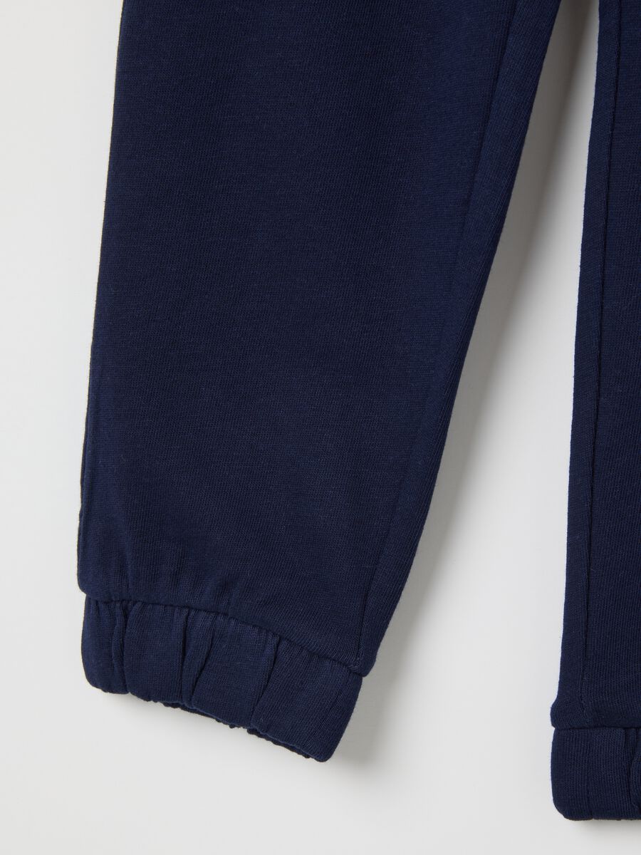 Girls' blue pure cotton regular fit trousers_2