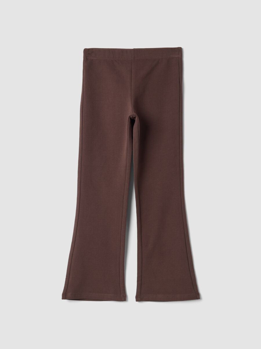 Leggings marroni in cotone organico elasticizzato skinny fit_0