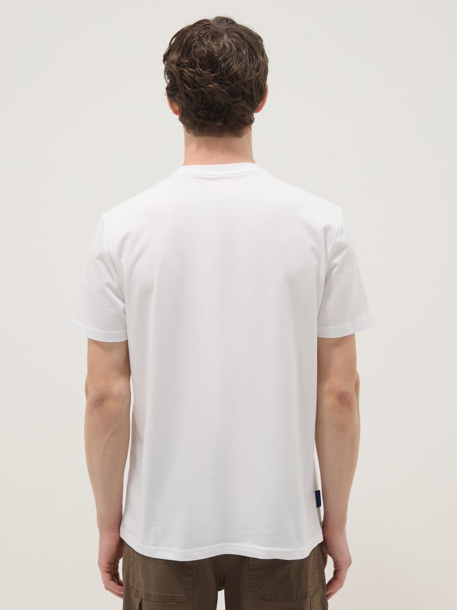 White pure cotton T-shirt with graphic print, regular fit_2