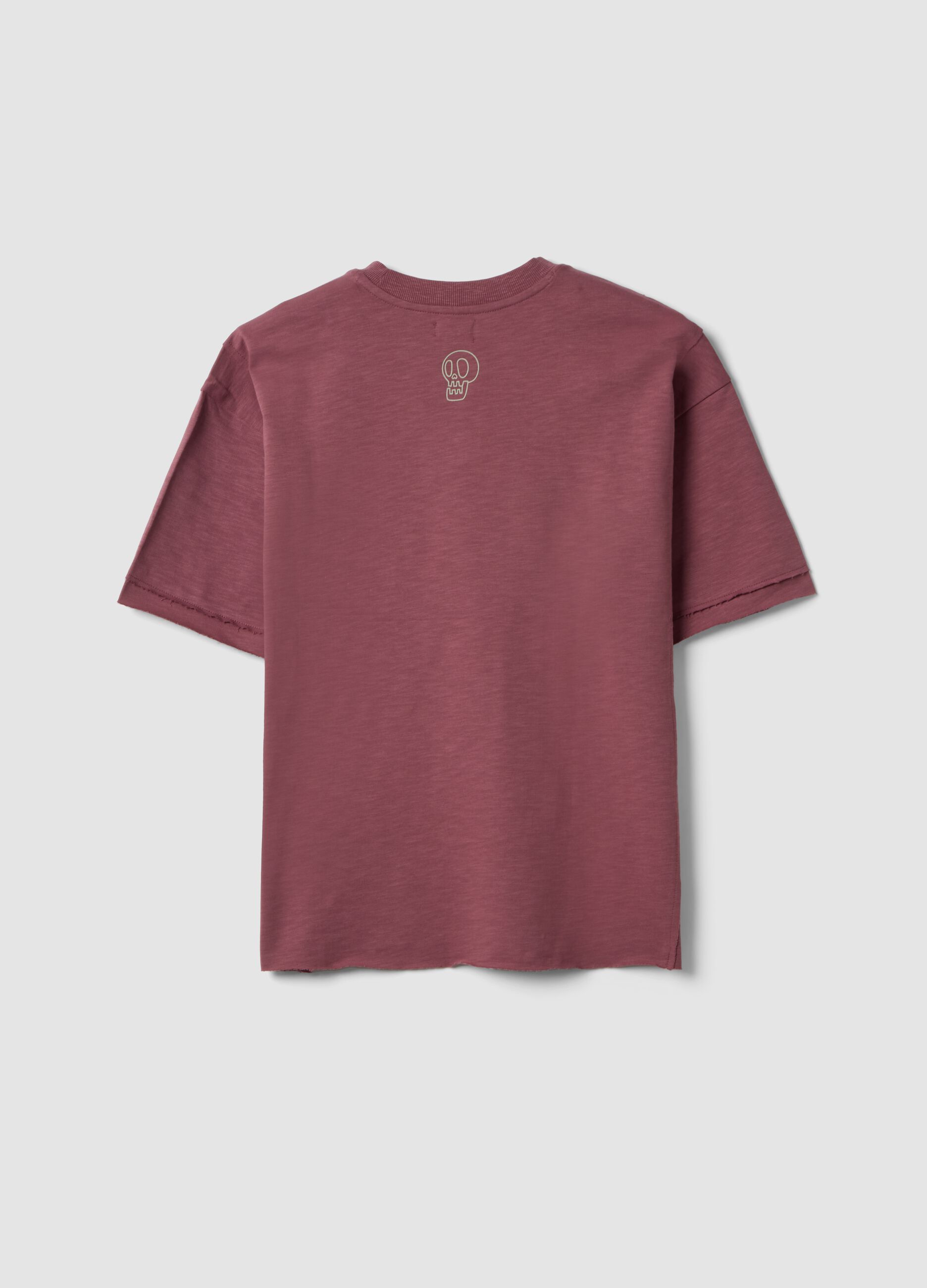 T-shirt rossa in puro cotone a maniche corte per ragazzo over fit