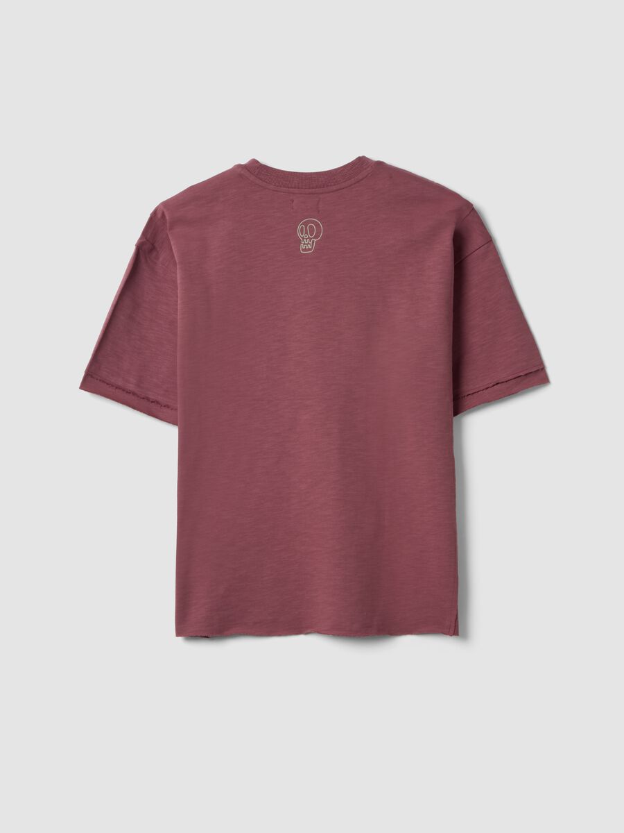 T-shirt rossa in puro cotone a maniche corte per ragazzo over fit_1