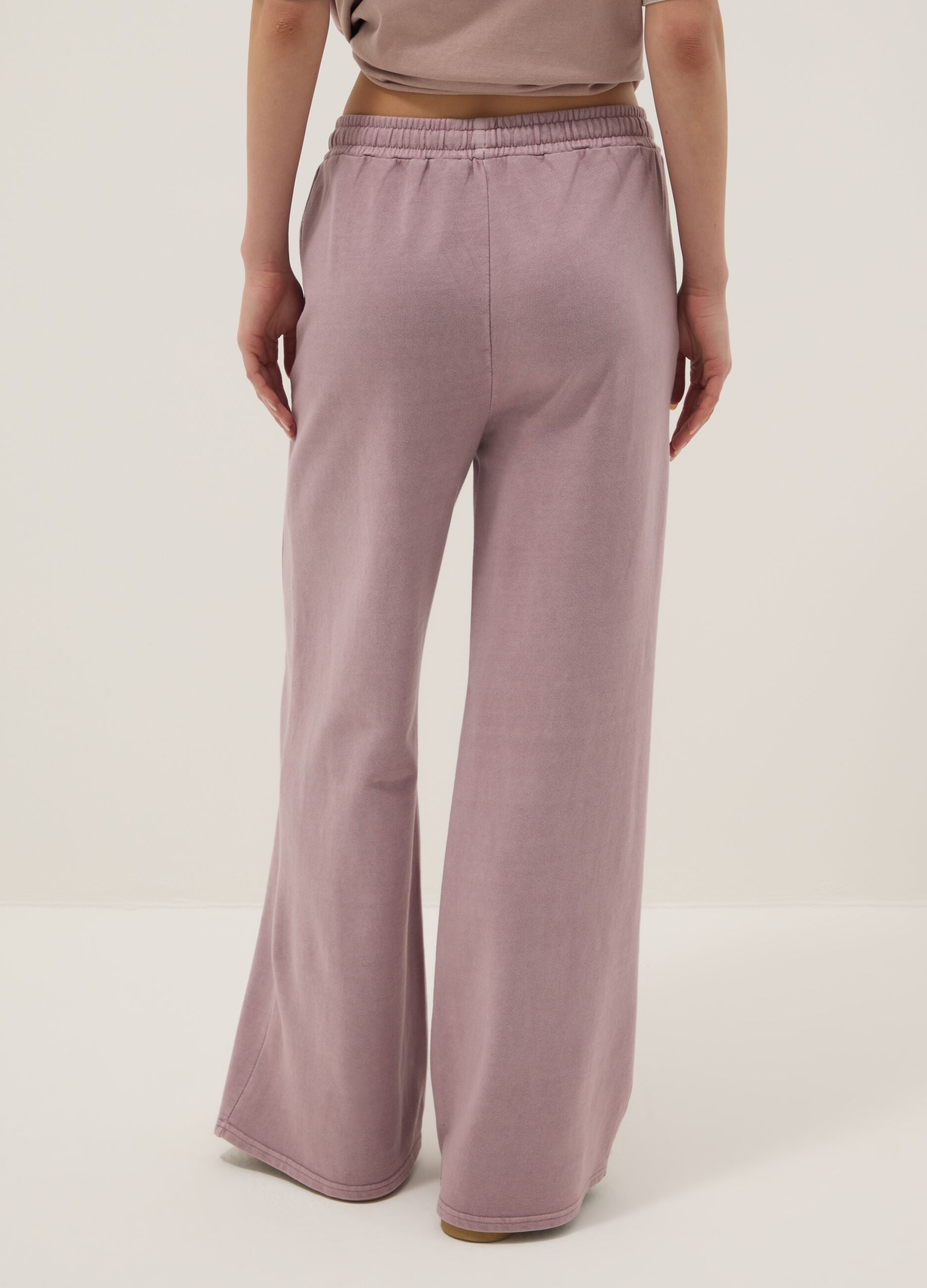 Pink wide leg pure cotton jogger trousers