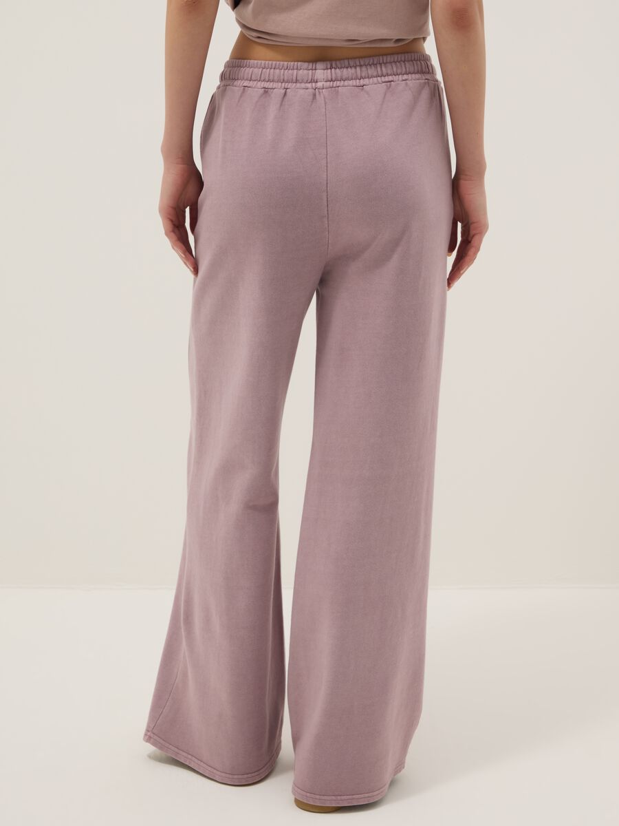 Pink wide leg pure cotton jogger trousers_3