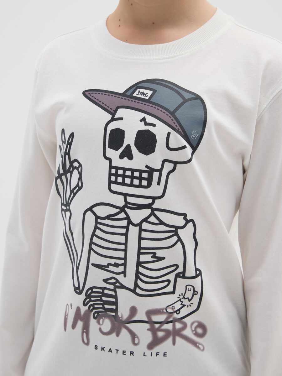 T-shirt da ragazzo in puro cotone bianca regular fit_2