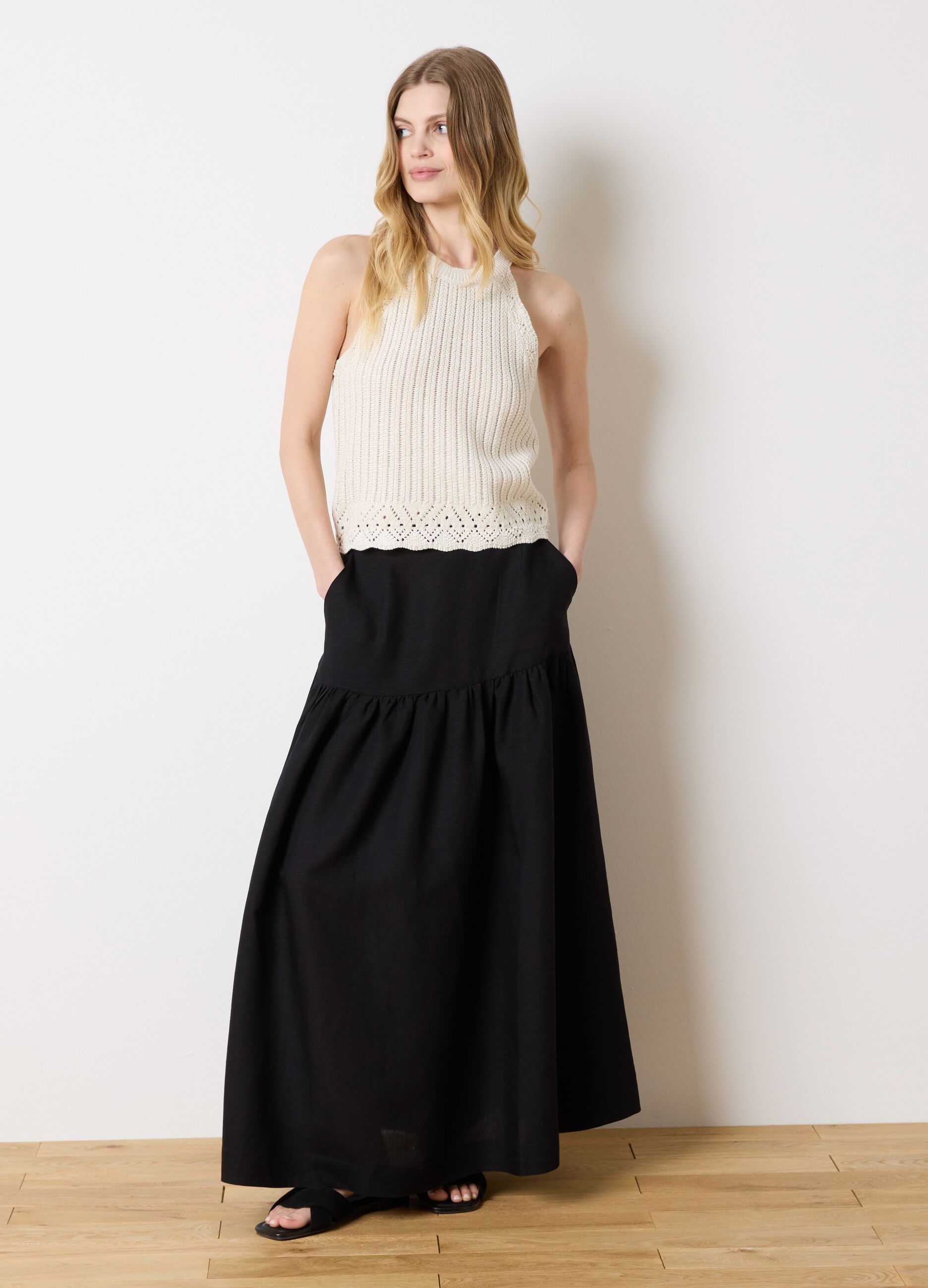 Crochet top with lurex