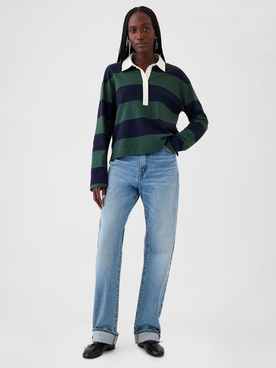 Striped polo shirt with long sleeves_1