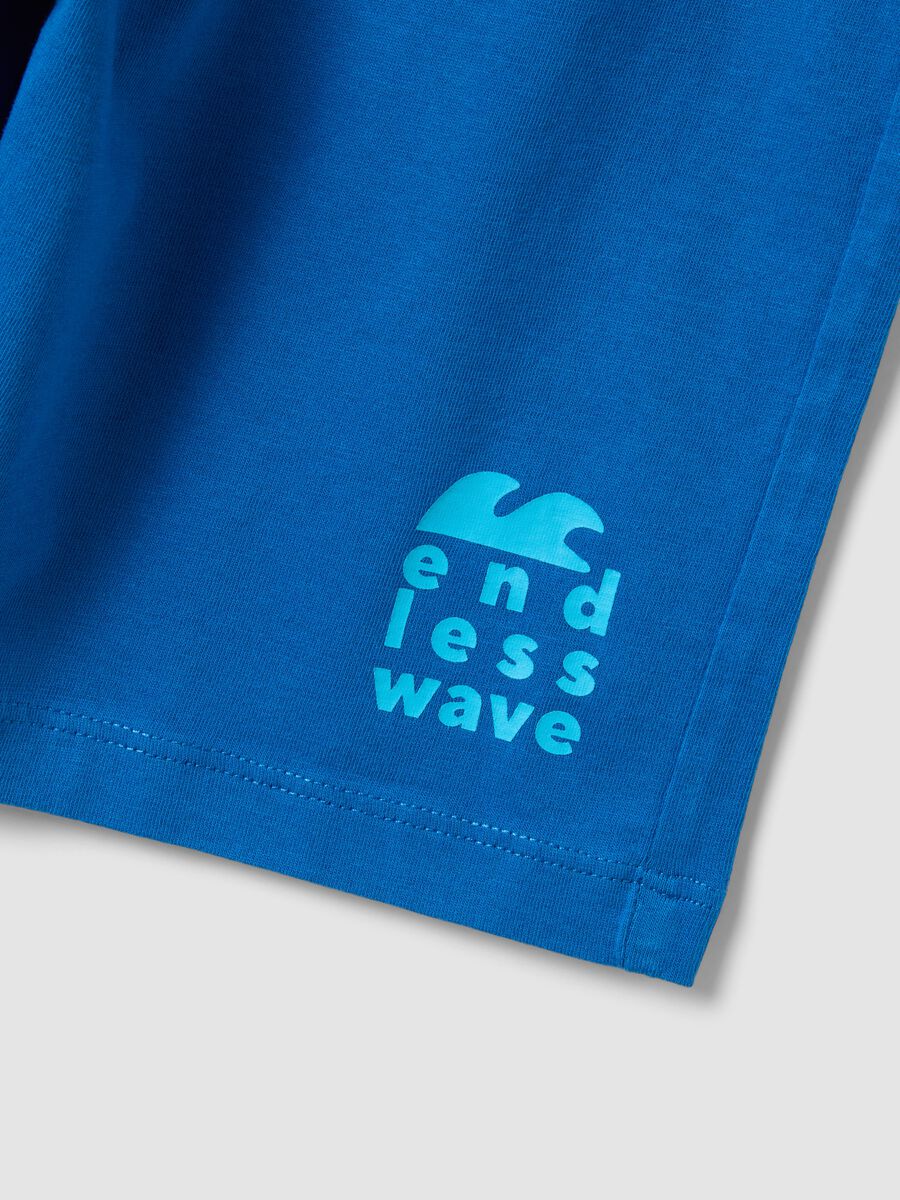 Blue organic cotton shorts with elasticated waist_3