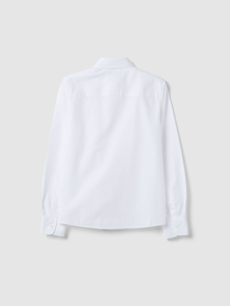 Boy's White Pure Cotton Shirt, Regular Fit_4