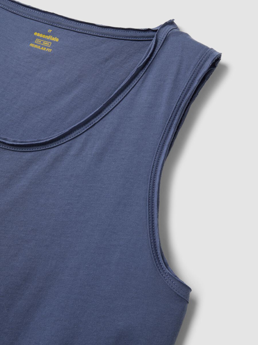 Blue pure cotton vest top_5