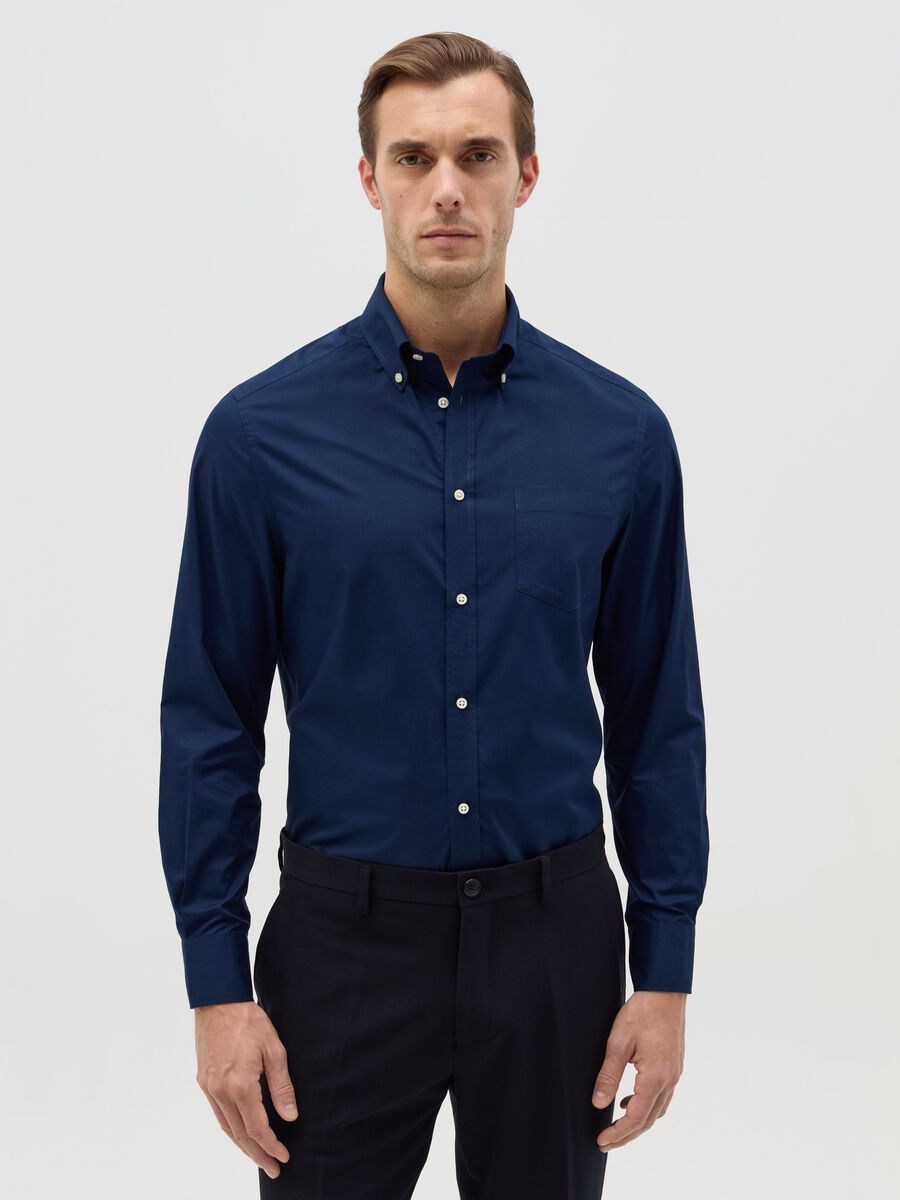 Regular-fit easy-iron shirt with button-down collar_0