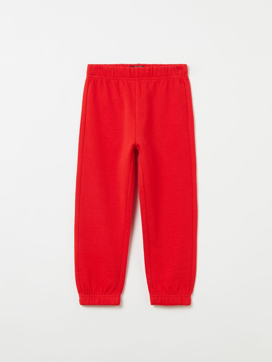 Fleece joggers with elasticated edging_0