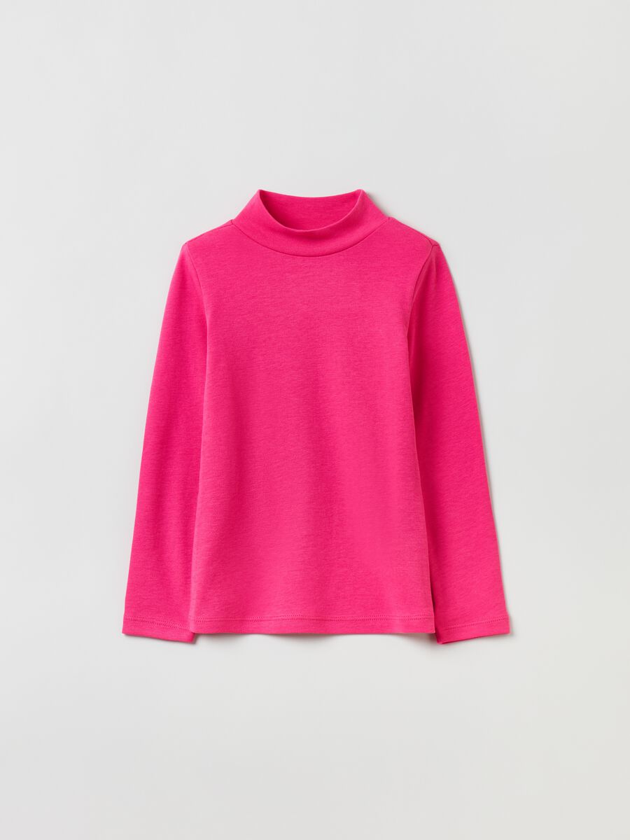 T-shirt a maniche lunghe con collo alto_0