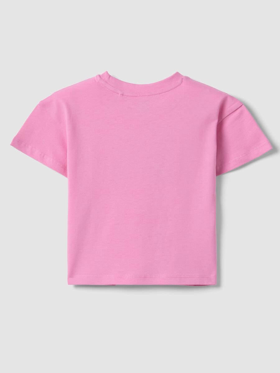 Girl's regular fit pink pure cotton T-shirt with print_1
