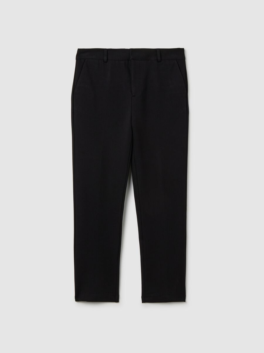 Black slim trousers in stretch fabric_4