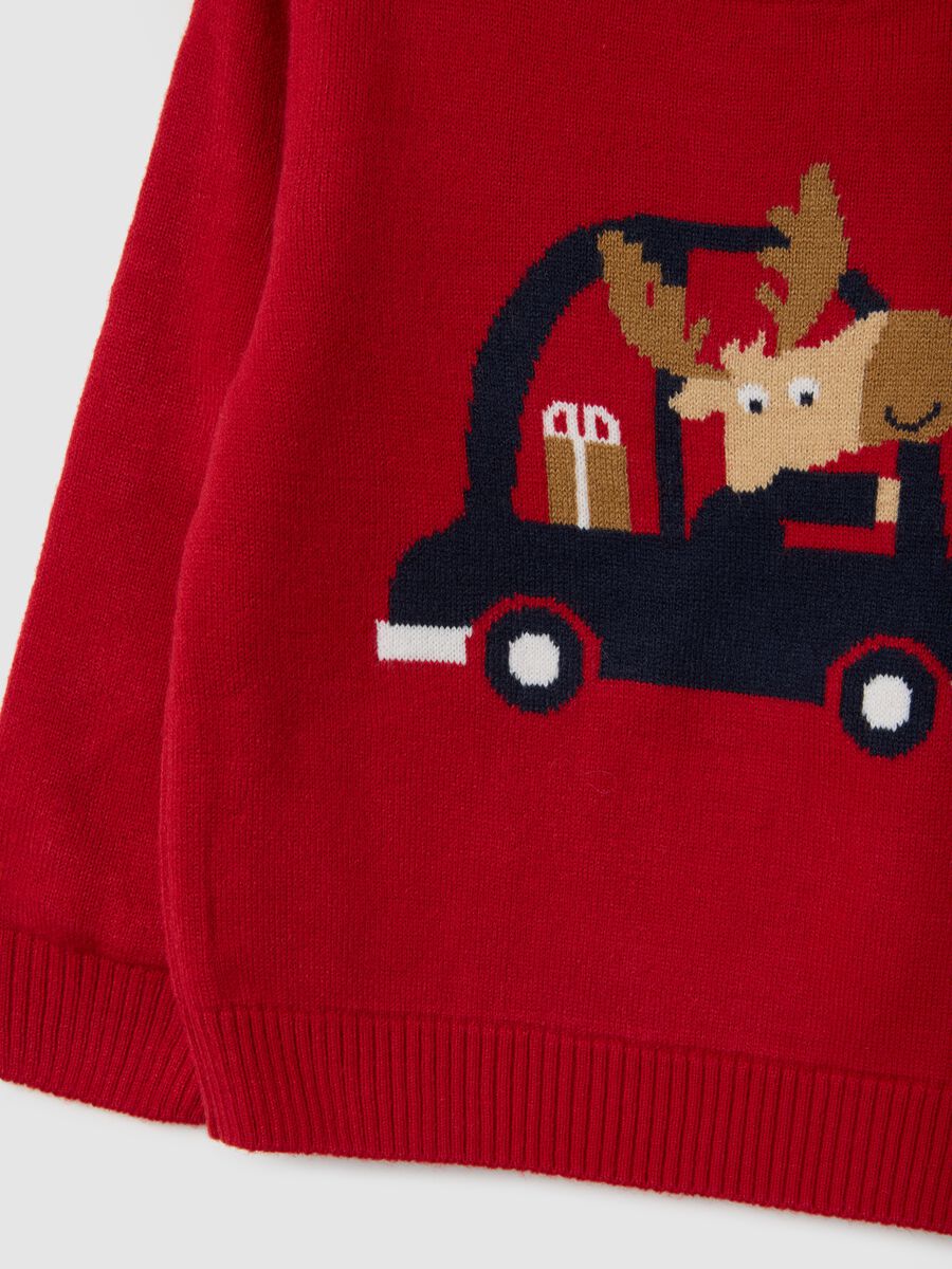 Maglione natalizio rosso da bimbo regular fit con stampa_3