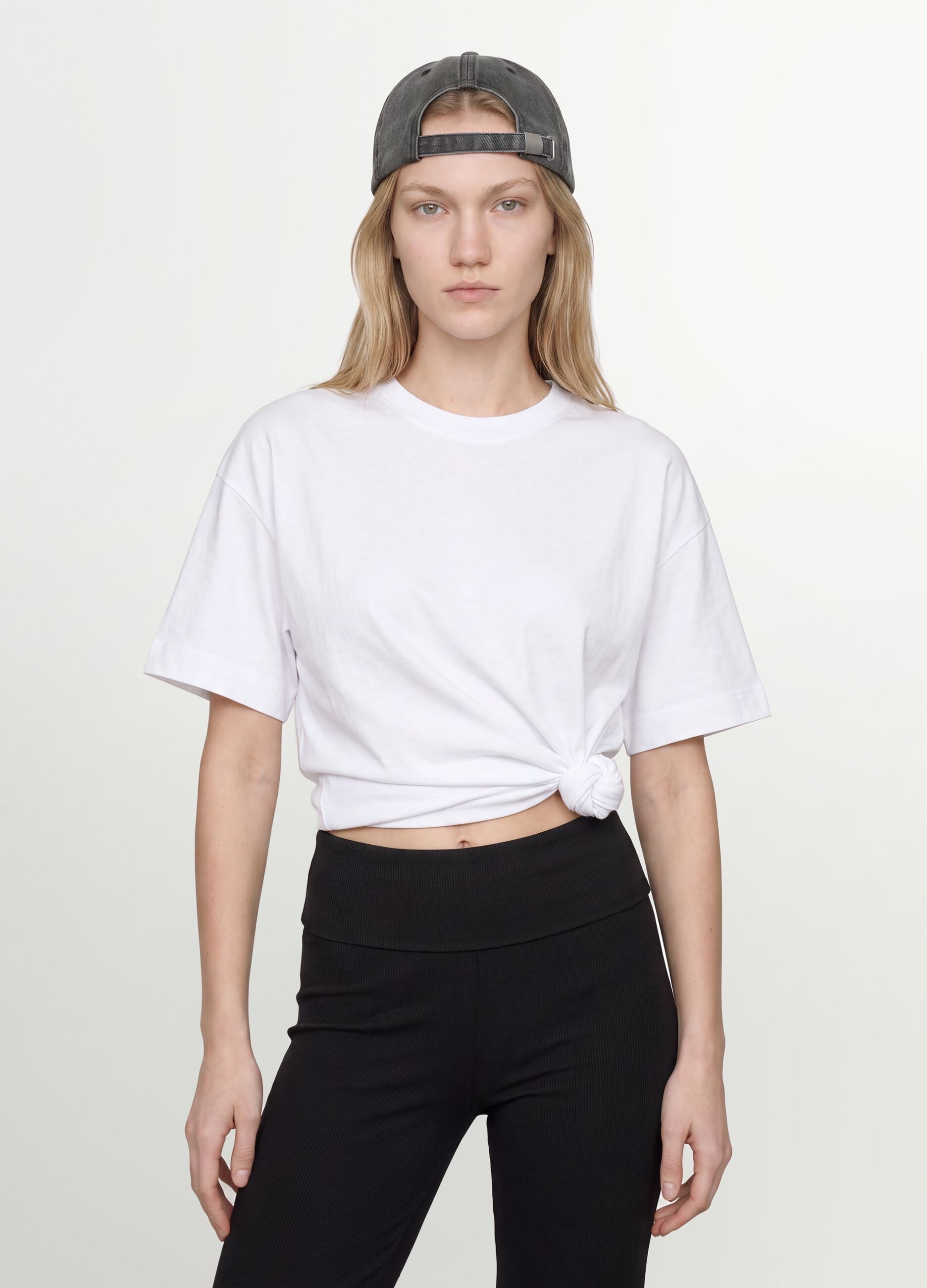 White oversized pure cotton short-sleeve T-shirt