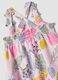 Pink pure cotton dress with tropical print_3