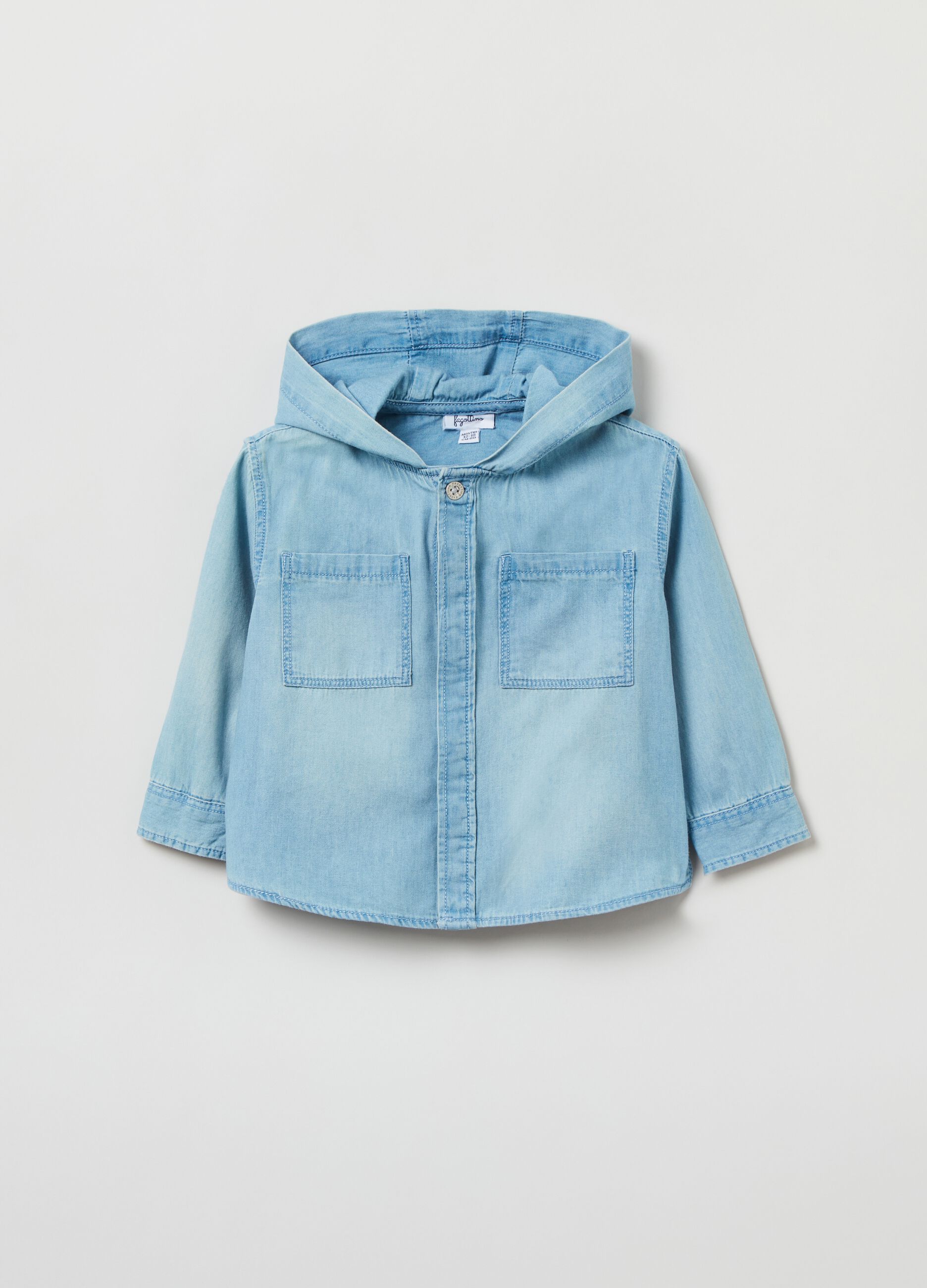 Camicia in denim con cappuccio_0