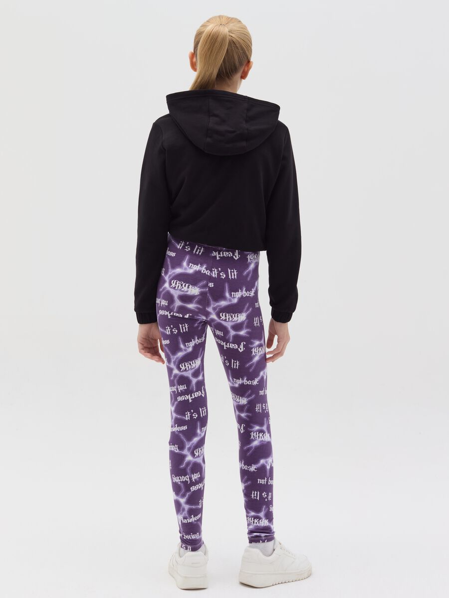 Printed stretch cotton leggings_3
