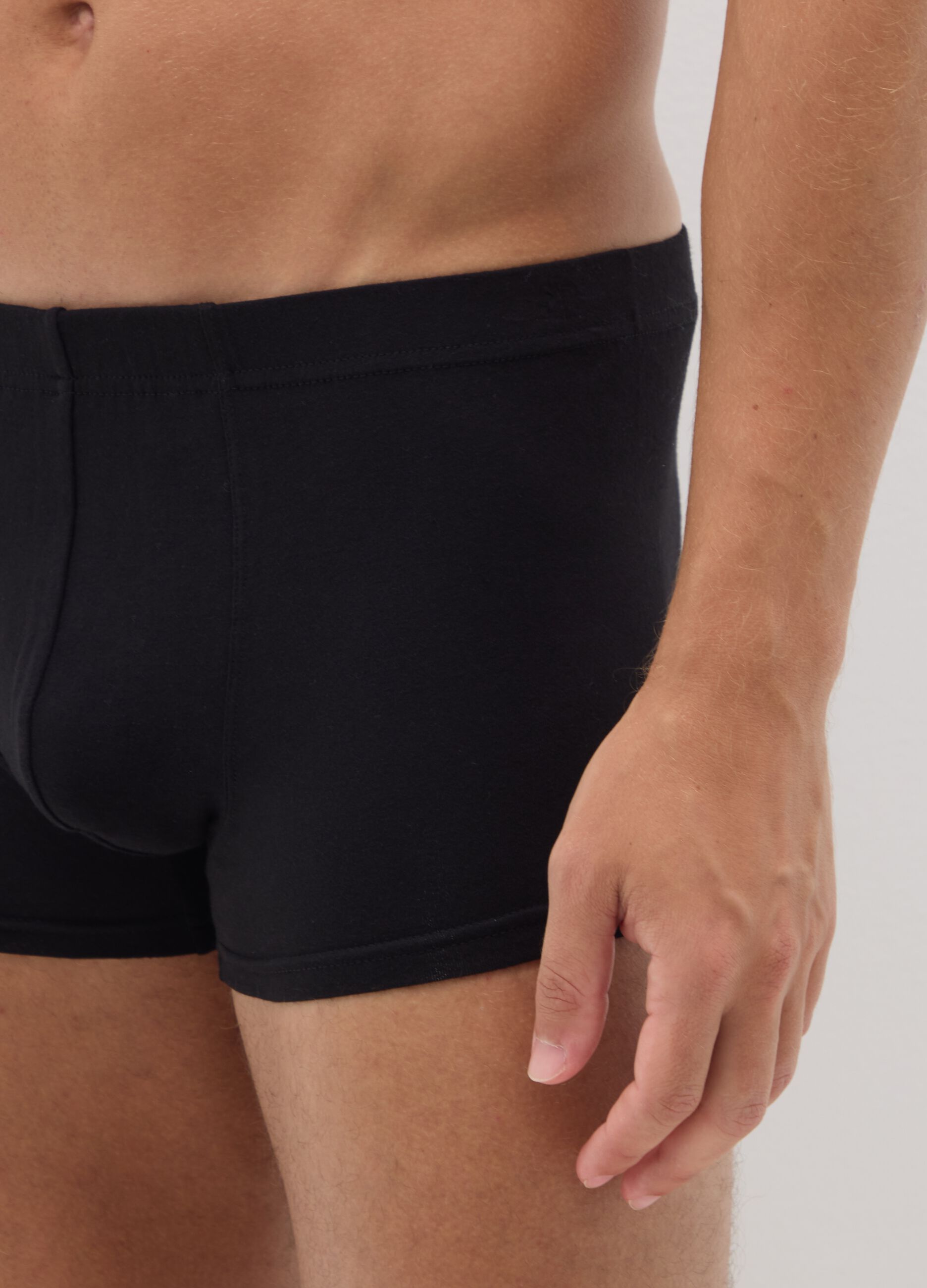 Multipack set of black cotton blend boxers, regular fit