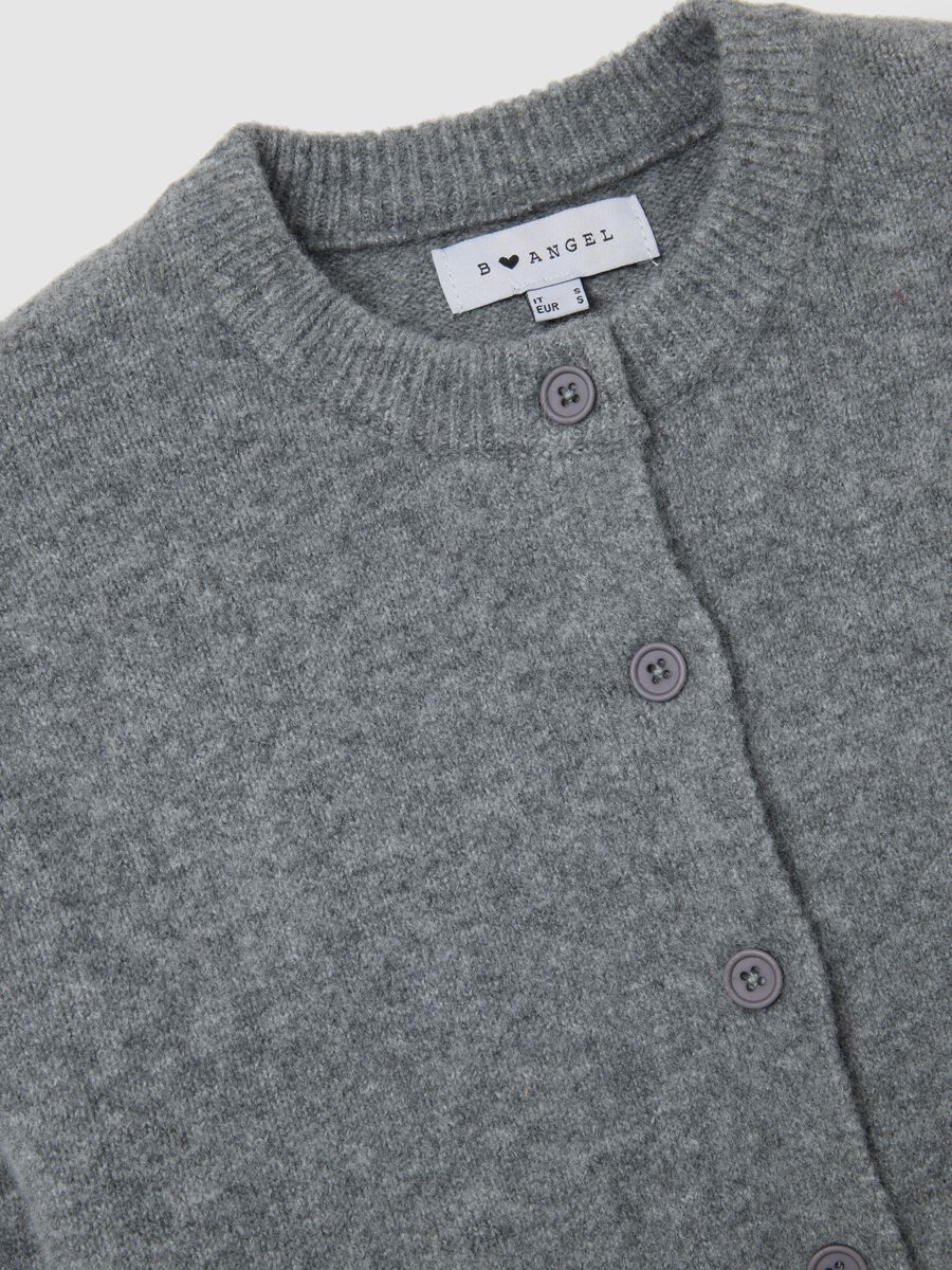 Cardigan grigio regular fit con bottoni_5