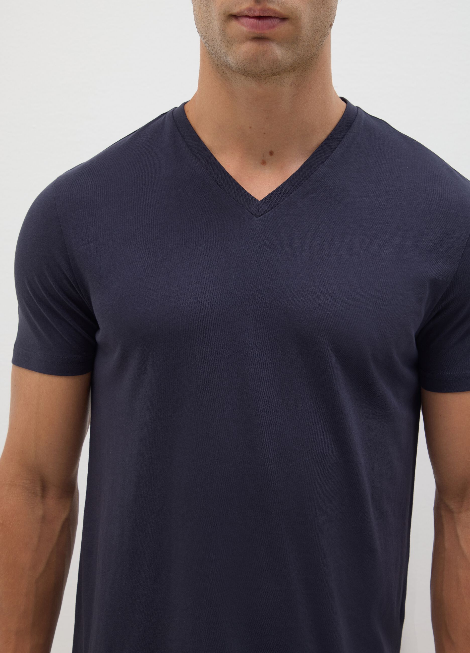 Men's Blue Pure Cotton T-shirt