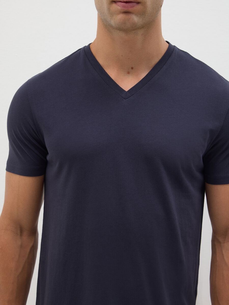 Men's Blue Pure Cotton T-shirt_0