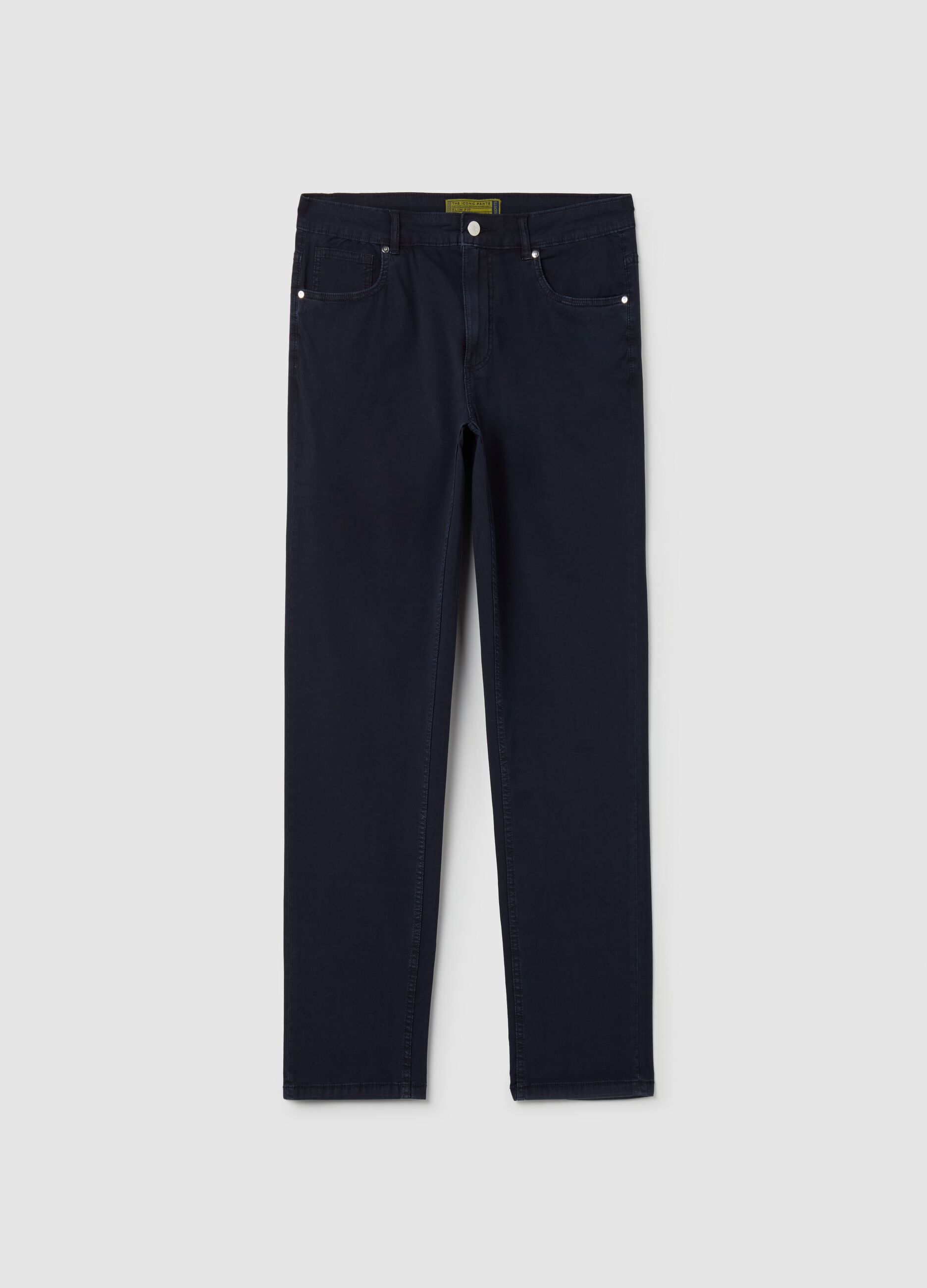 Slim-fit trousers in cotton poplin