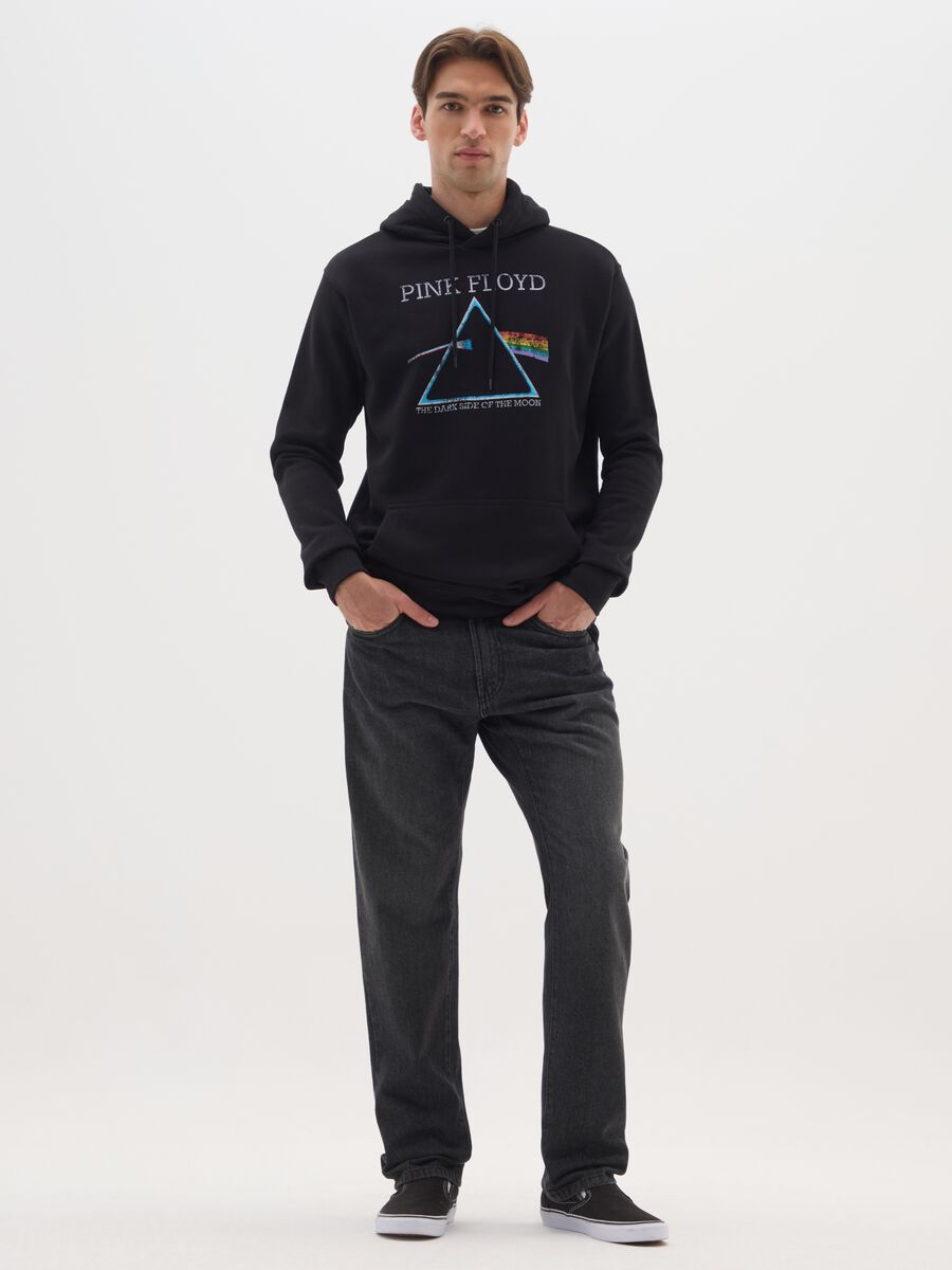 Black cotton-blend hoodie relaxed fit_1