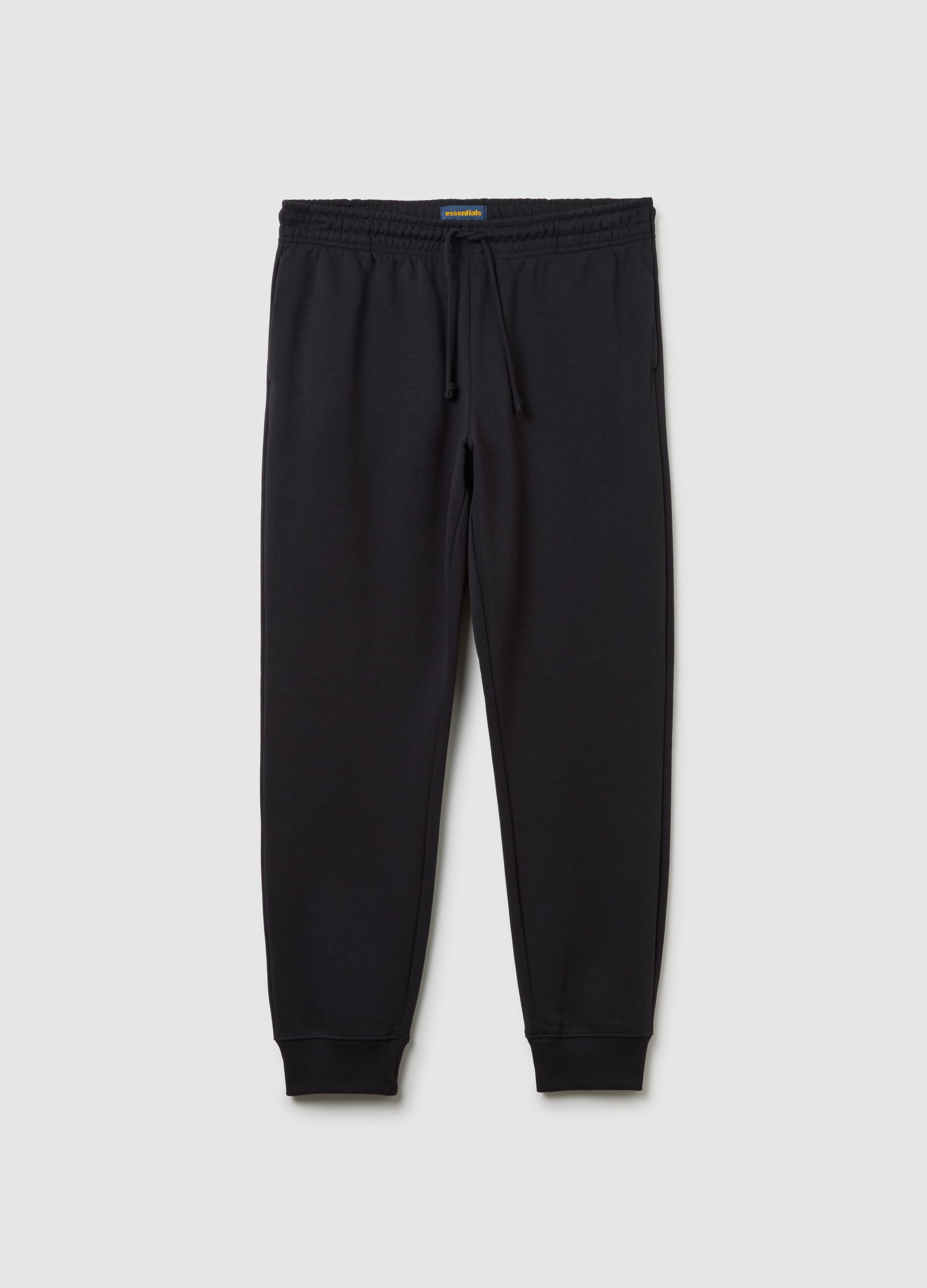 Pantaloni in misto cotone nero regular fit