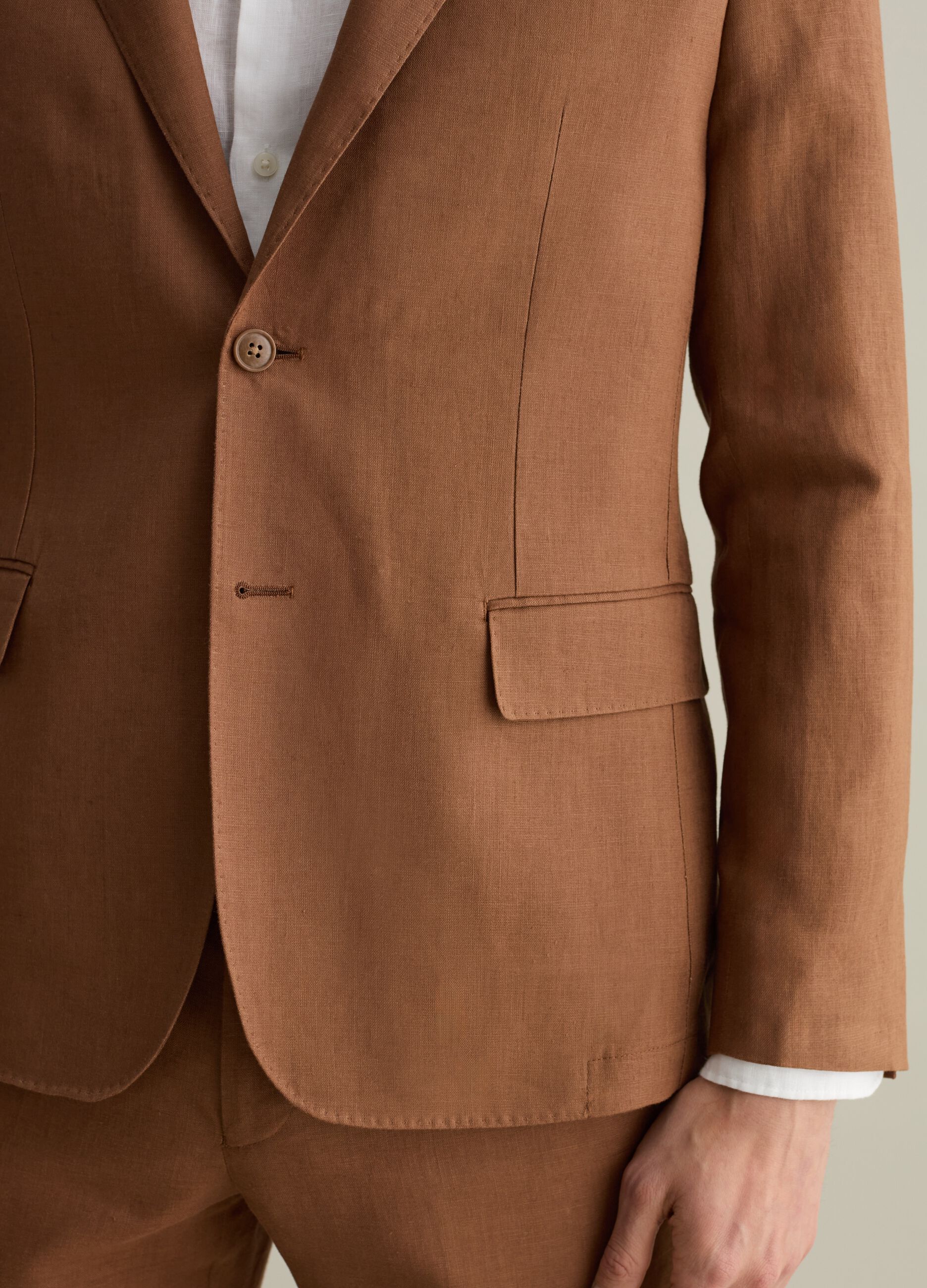 Single-breasted blazer in linen