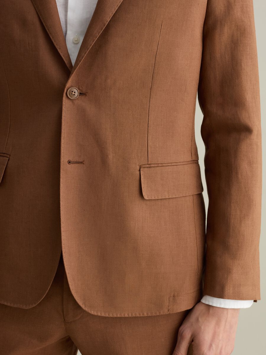 Single-breasted blazer in linen_3