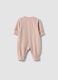 Pink organic cotton-blend sleepsuit with built-in feet_1