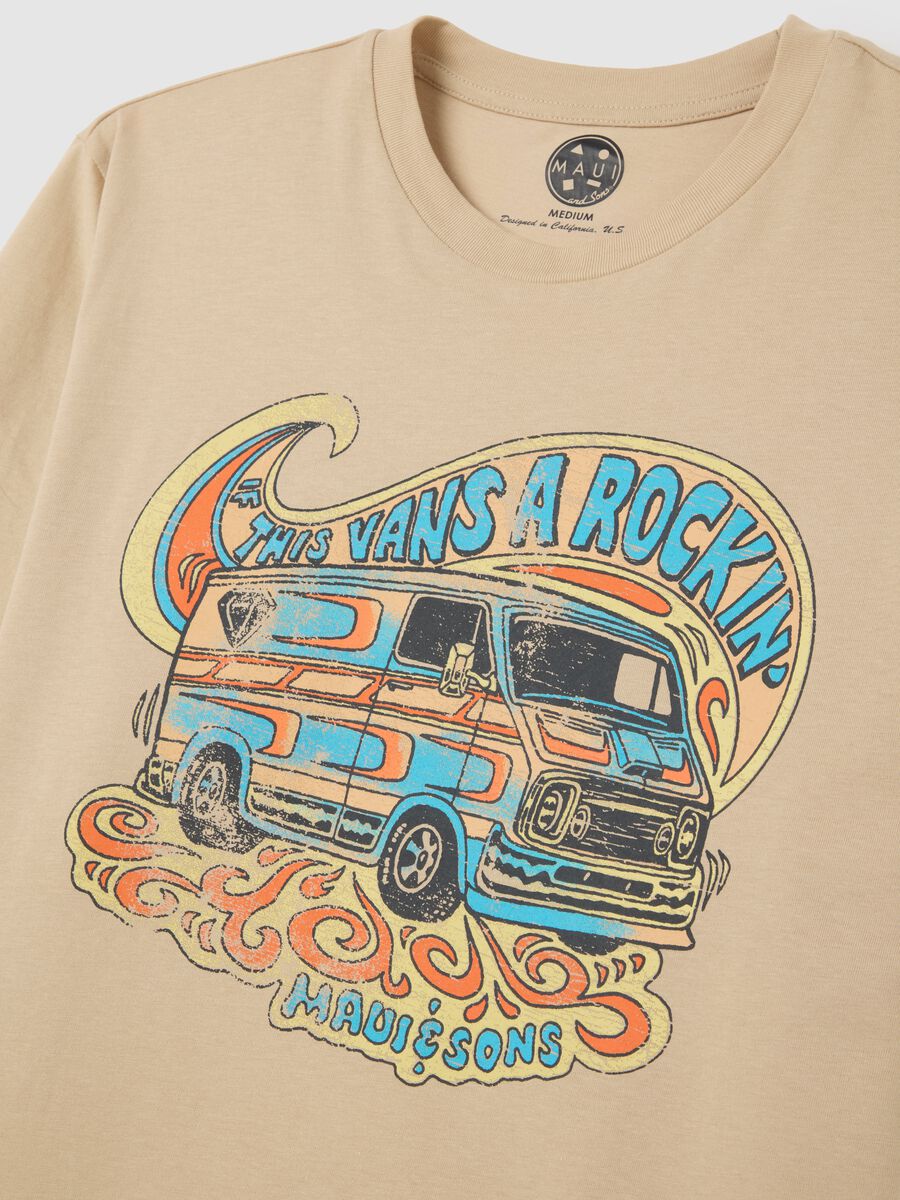 Beige T-shirt with vintage print_5