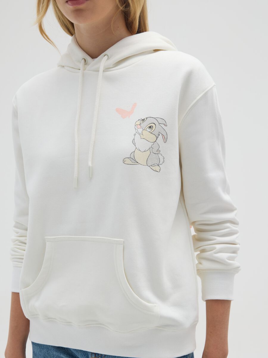 White cotton blend regular fit sweatshirt with print_3