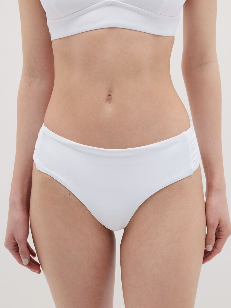 White bikini French knickers with gathering_2