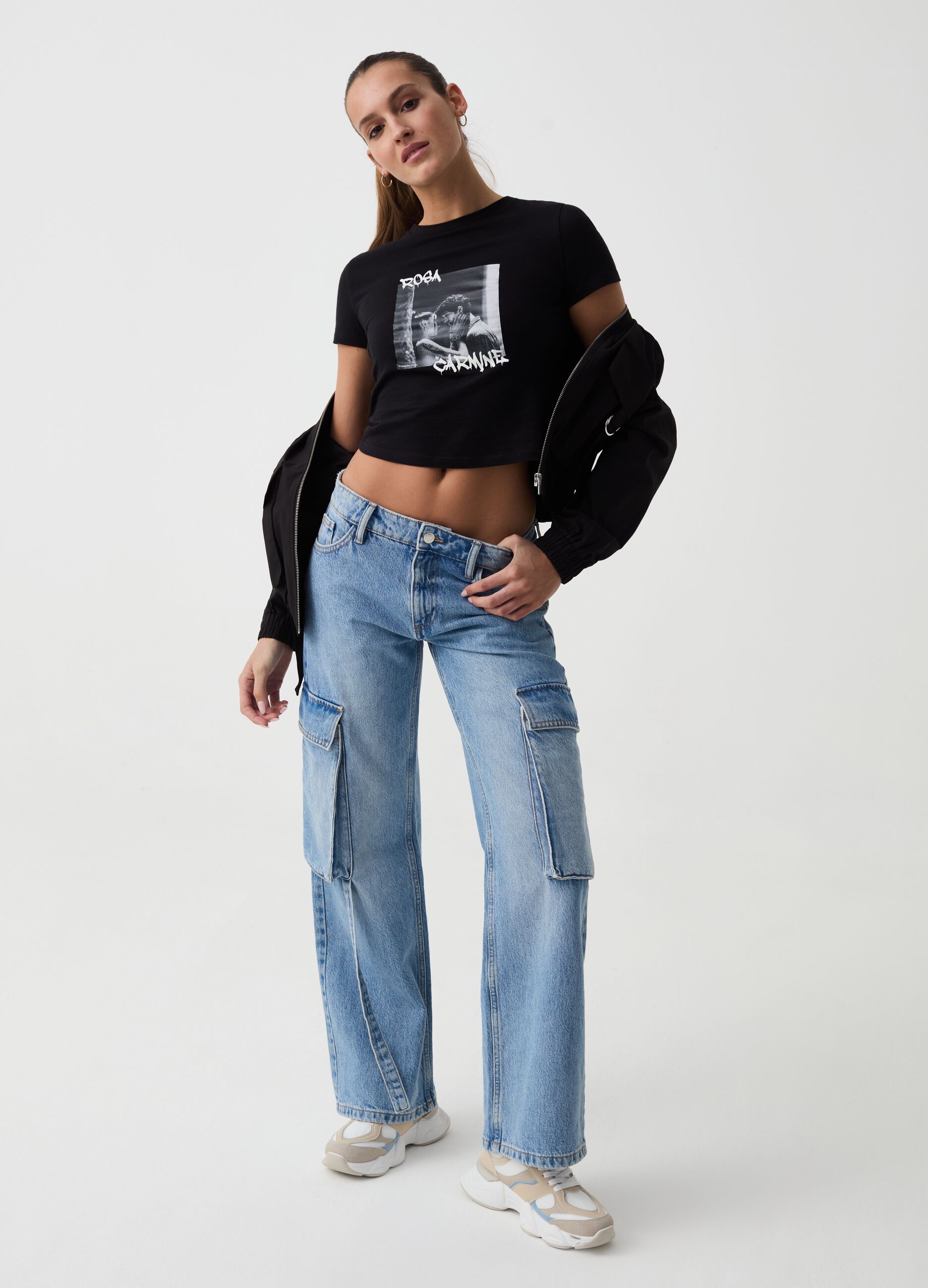 B.ANGEL FOR THE SEA BEYOND cropped T-shirt with print