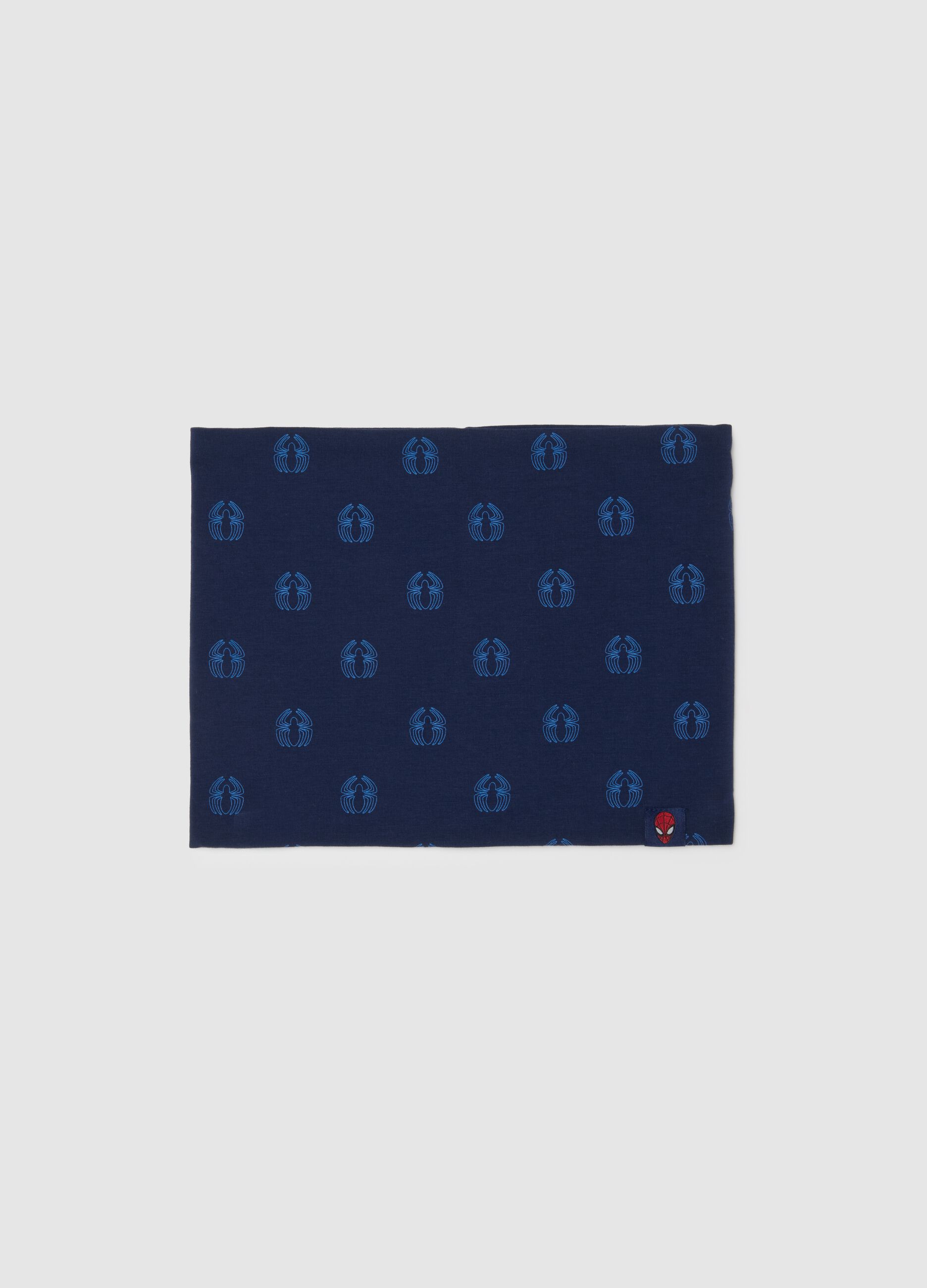 Blue stretch cotton neck warmer for children with comfortable fit