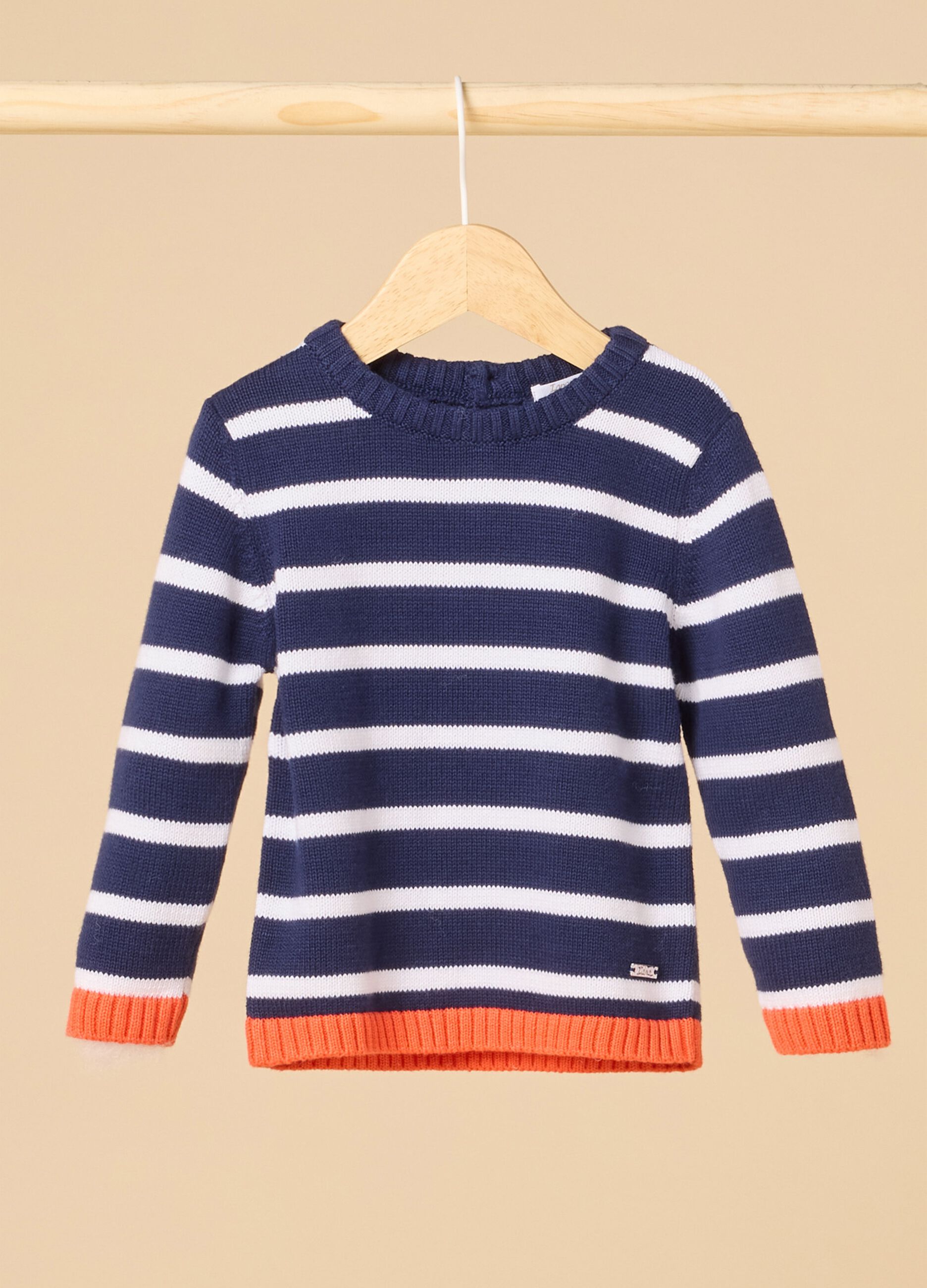 Striped cotton knit sweater