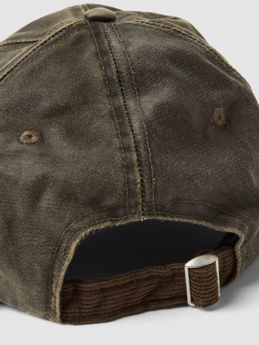 Cappello baseball marrone in misto cotone_2
