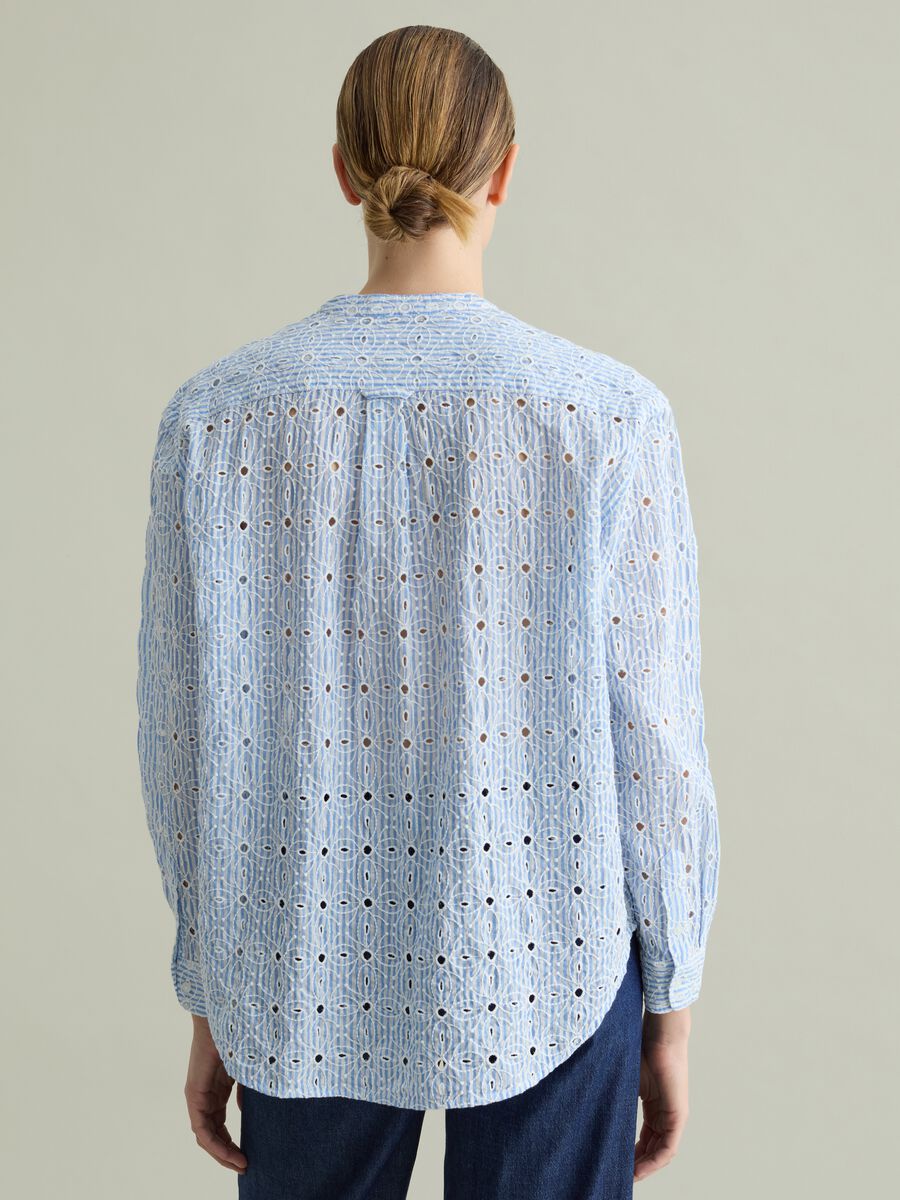 Striped shirt in broderie anglaise_3