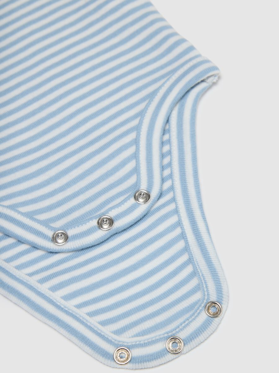 Tripack body in puro cotone multicolor con chiusura a bottoni per neonati_2